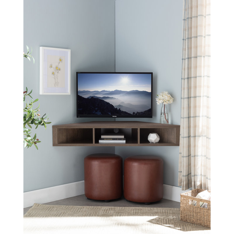 Ebern Designs French Floating Corner TV Stand for TVs up to 55